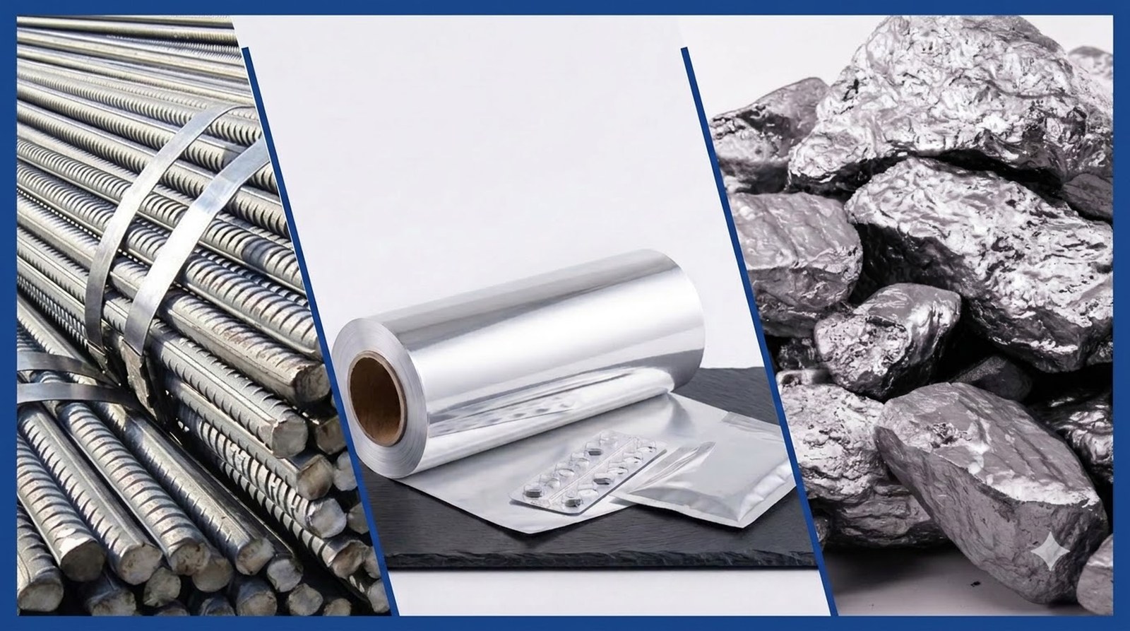 TMT bars, aluminium foil and ferro alloys, the group's product range today