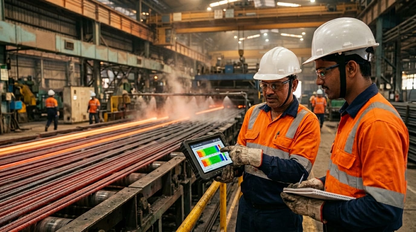 Engineers monitoring thermal readings