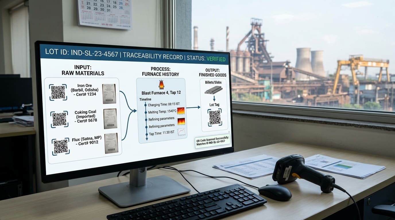 Database software showing traceability records