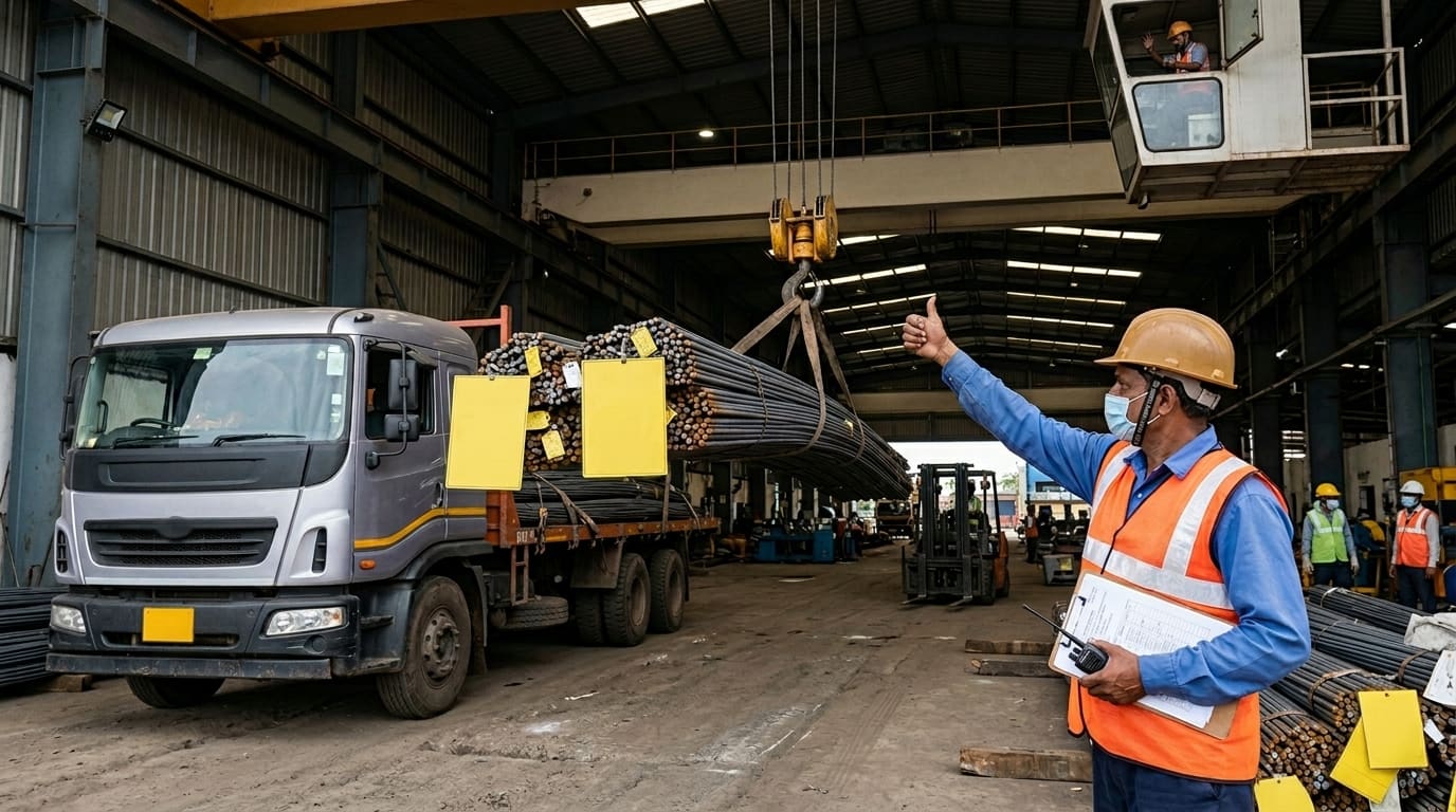 Logistics coordinator signaling during loading